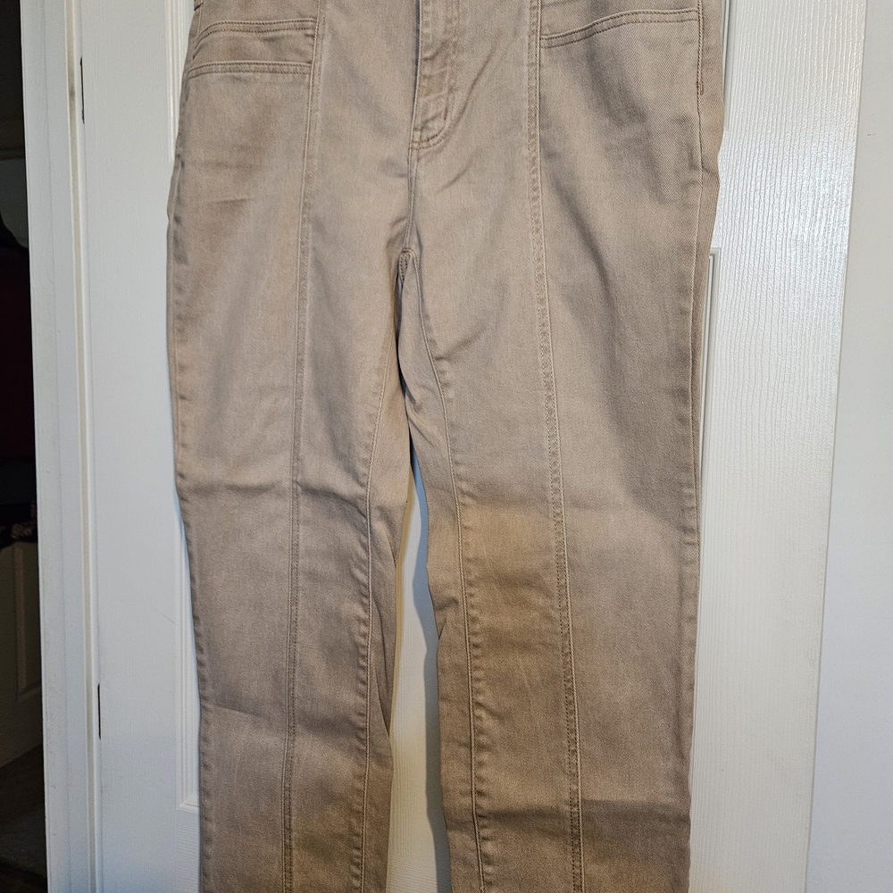 Time and Tru Women's Straight Leg Jeans - Beige